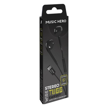 Music Hero - Slušalke TUBB, USB-C, črna