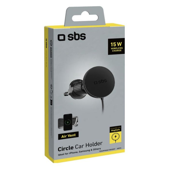 SBS - Nosilec za avto Circle s MagSafe, 15W, črna