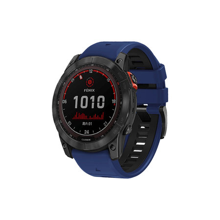 FixPremium - Dvobarvni silikonski pašček za Garmin (QuickFit 26mm), moder