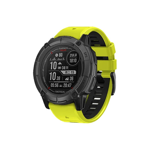 FixPremium - Dvobarvni silikonski pašček za Garmin (QuickFit 22mm), zelen