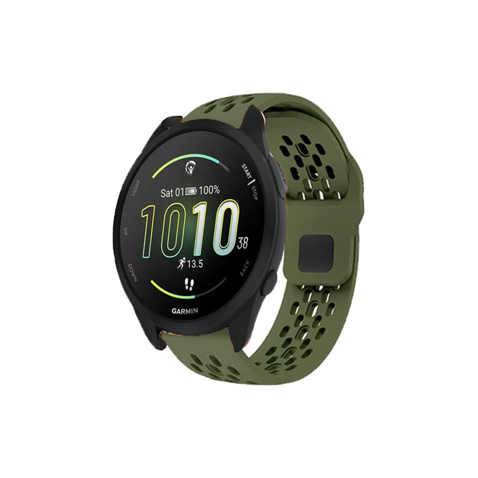 FixPremium - Univerzalni silikonski pašček za Garmin (22mm), zelen