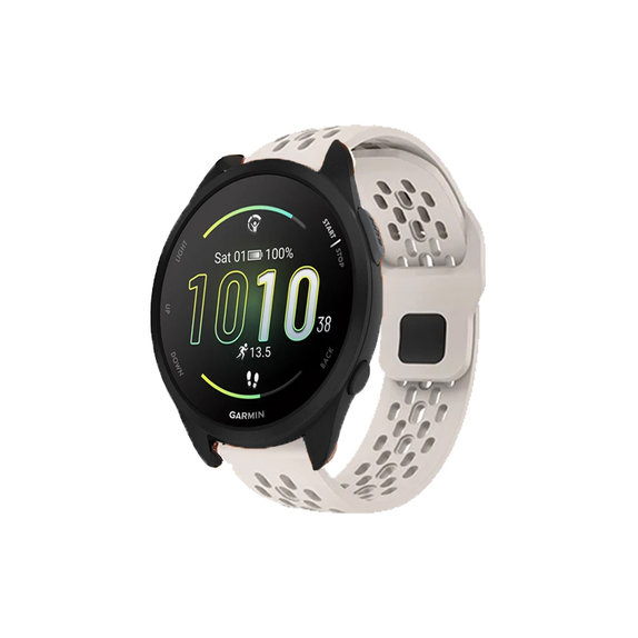 FixPremium - Univerzalni silikonski pašček za Garmin (20mm), bel