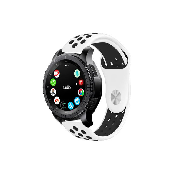 FixPremium - Silikonski športni pašček za Garmin (22mm), bel