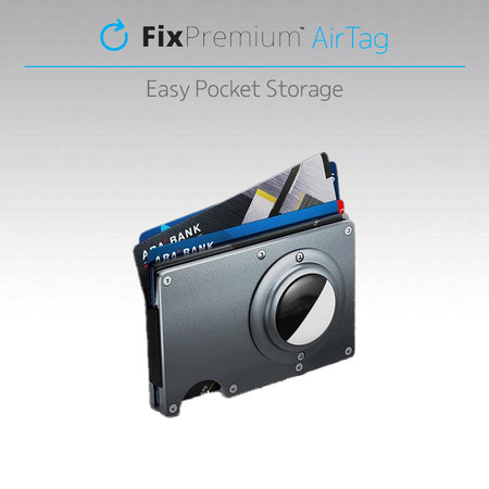 FixPremium - AirTag Carbon denarnica s sponko, rdeča