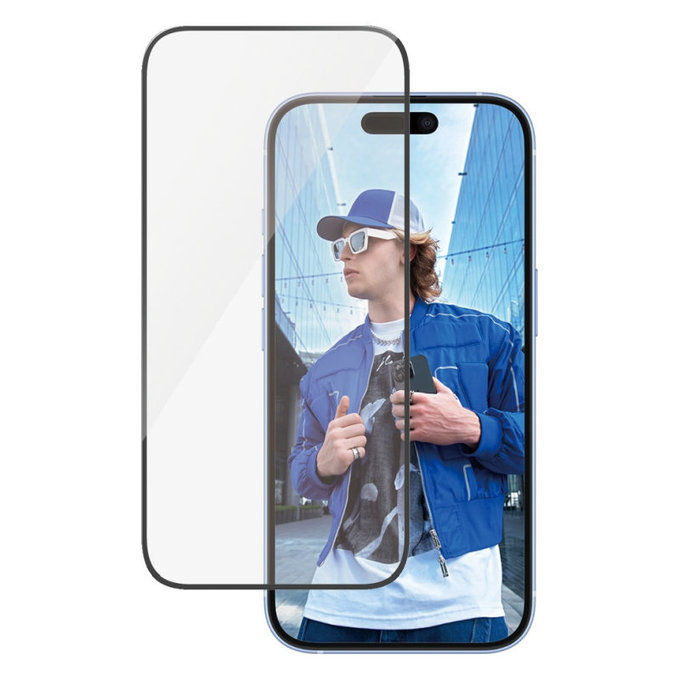 UWF kaljeno steklo z aplikatorjem za iPhone 16/15, Črna, PanzerGlass