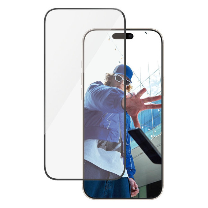 Kaljeno steklo UWF z aplikatorjem za iPhone 16 Pro Max, Črna, PanzerGlass