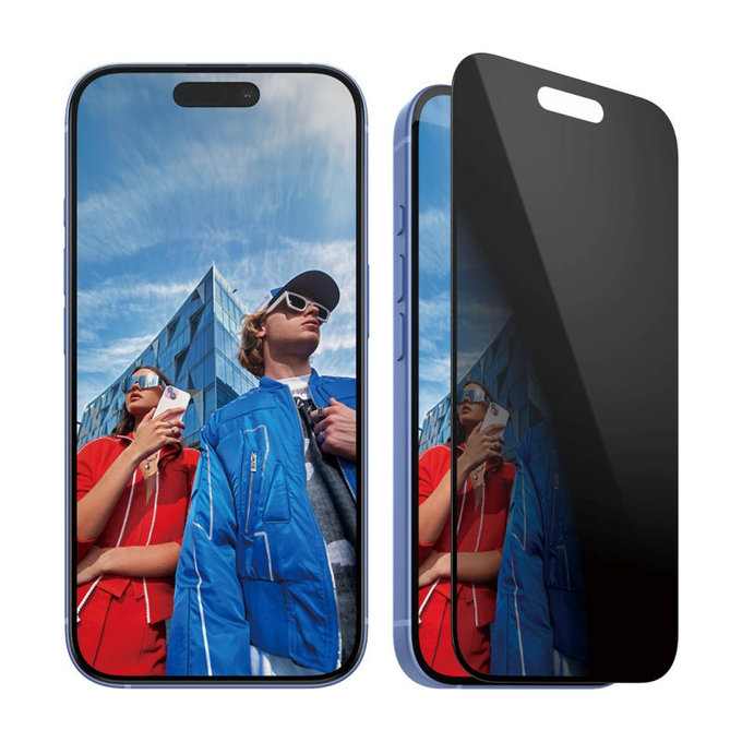 UWF Privacy kaljeno steklo z aplikatorjem za iPhone 16/15, Črna, PanzerGlass