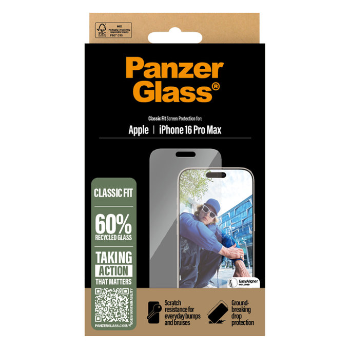 PanzerGlass - Kaljeno Steklo za iPhone 16 Pro Max, transparent