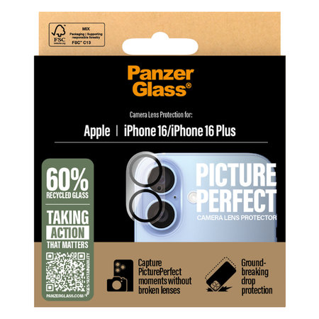 PanzerGlass - Zaščitni Ovitek za Objektiv Kamere PicturePerfect za iPhone 16 in 16 Plus, transparent