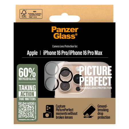 PanzerGlass - Zaščitni Ovitek za Objektiv Kamere PicturePerfect za iPhone 16 Pro in 16 Pro Max, transparent