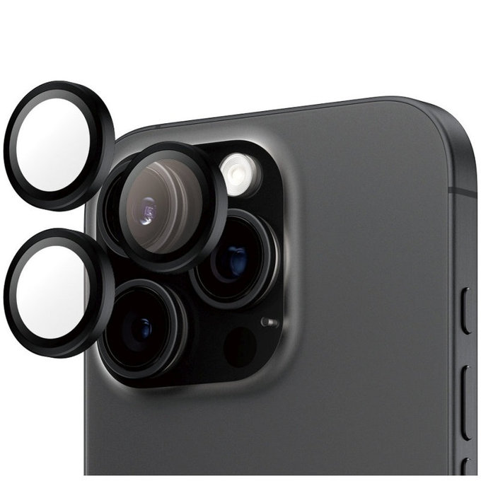 Zaščita objektiva Hoops za iPhone 16 Pro Max/16 Pro, Črna, PanzerGlass