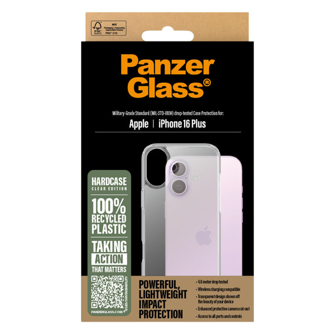 PanzerGlass - Ovitek HardCase za iPhone 16 Plus, transparent