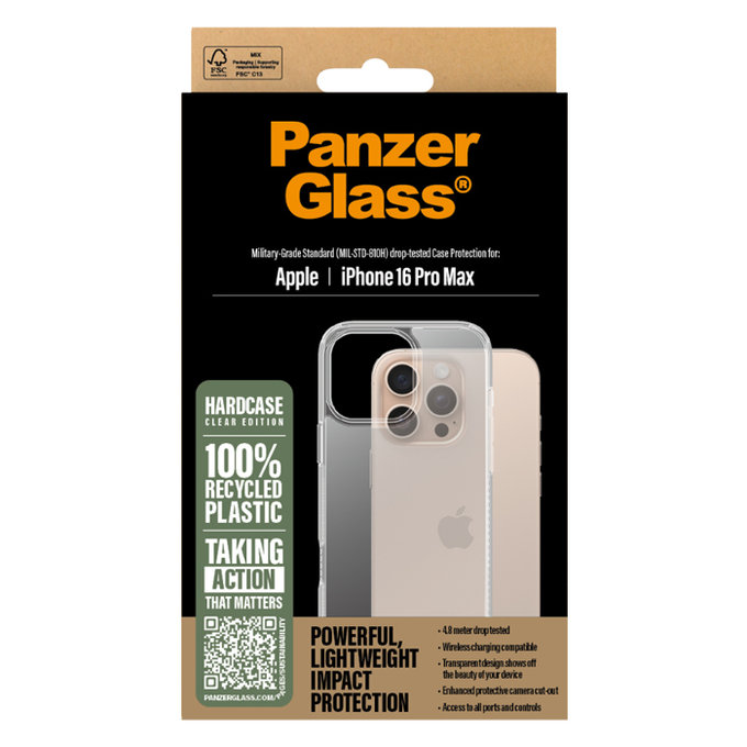 PanzerGlass - Ovitek HardCase za iPhone 16 Pro Max, transparent
