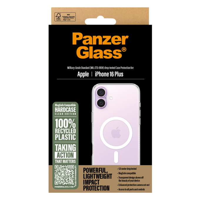 PanzerGlass - Ovitek HardCase z MagSafe za iPhone 16 Plus, transparent