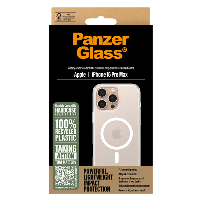 PanzerGlass - Ovitek HardCase z MagSafe za iPhone 16 Max Pro, transparent