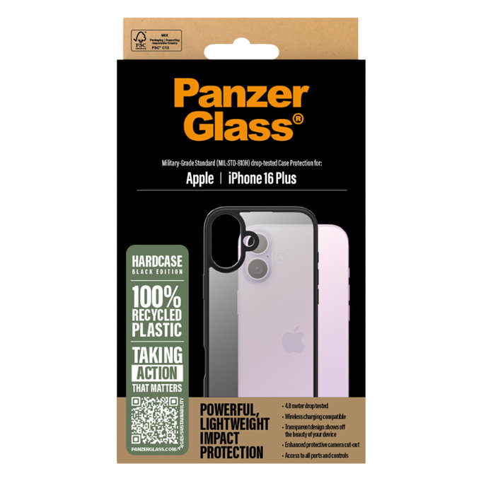 PanzerGlass - Ovitek HardCase za iPhone 16 Plus, črn