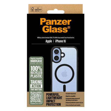PanzerGlass - Ovitek HardCase z MagSafe za iPhone 16, črn