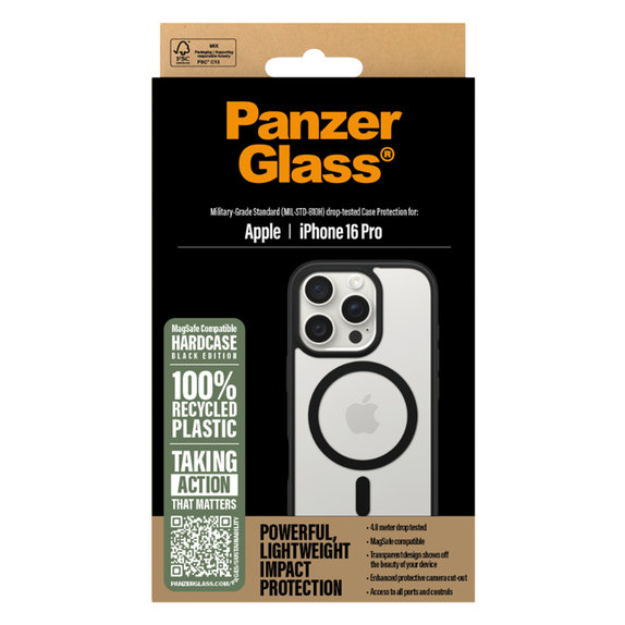 PanzerGlass - Ovitek HardCase z MagSafe za iPhone 16 Pro, črn
