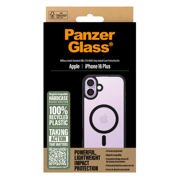 PanzerGlass - Ovitek HardCase z MagSafe za iPhone 16 Plus, črn