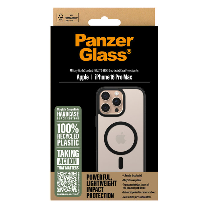 PanzerGlass - Ovitek HardCase z MagSafe za iPhone 16 Pro Max, črn