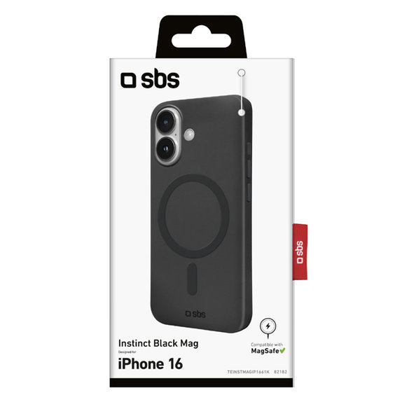 SBS - Ovitek Instinct Mag z MagSafe za iPhone 16, črn