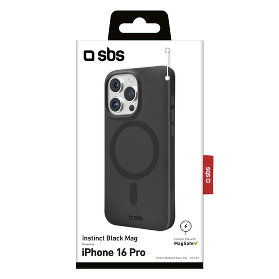 SBS - Ovitek Instinct Mag z MagSafe za iPhone 16 Pro, črn