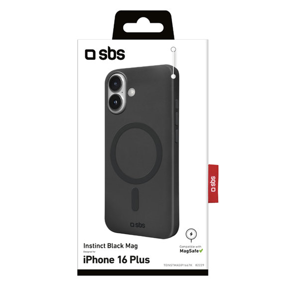SBS - Ovitek Instinct Mag z MagSafe za iPhone 16 Plus, črn