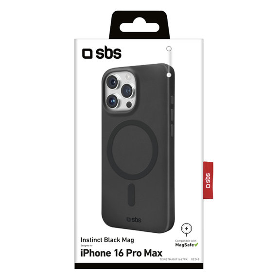 SBS - Ovitek Instinct Mag z MagSafe za iPhone 16 Pro Max, črn