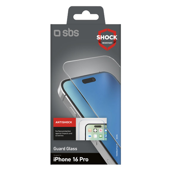 SBS - Kaljeno Steklo Guard Glass za iPhone 16 Pro, transparent