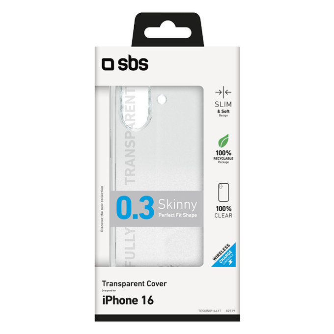 SBS - Ovitek Skinny za iPhone 16, transparent