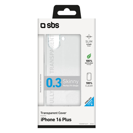 SBS - Ovitek Skinny za iPhone 16 Plus, transparent