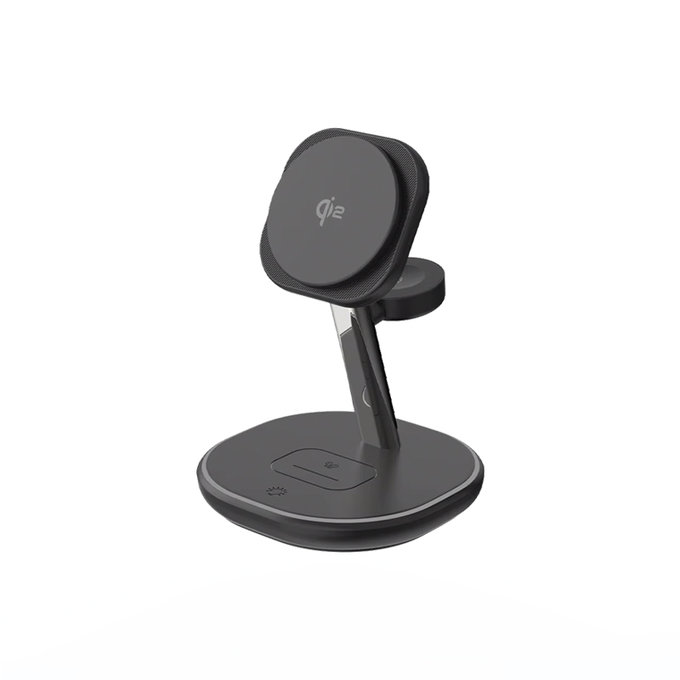 FixPremium - MagSafe Stojalo za polnjenje z Qi2, črna