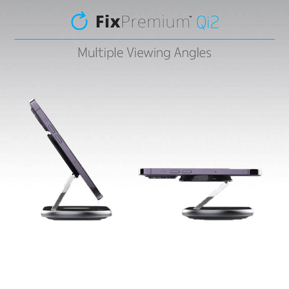 FixPremium - Stojalo za polnjenje z Qi2 za iPhone, Apple Watch i AirPods, črna