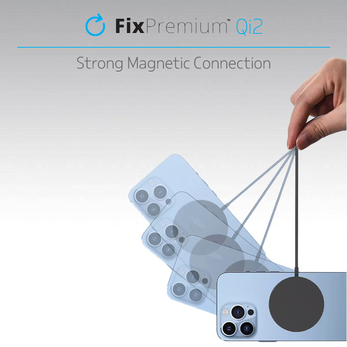 FixPremium - MagSafe Polnilec z Qi2, črna