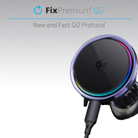 FixPremium - MagSafe Avto polnilec Mini z Qi2, črna
