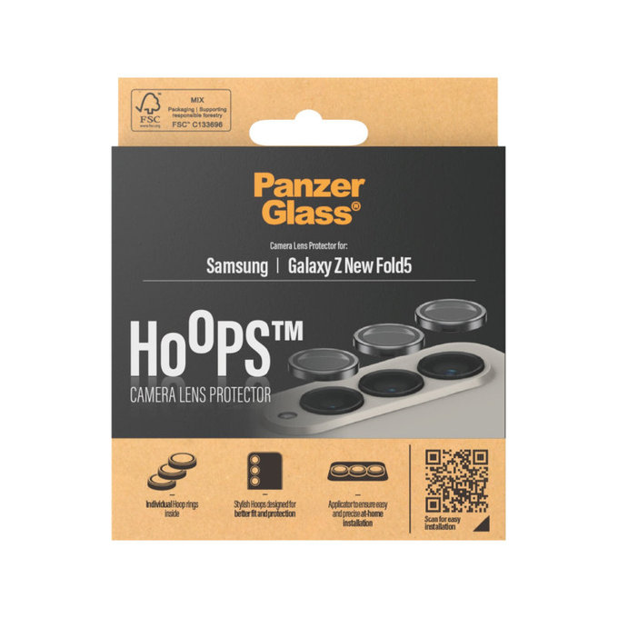 Zaščita objektiva kamere Hoops za Samsung Z Fold6, Črna, PanzerGlass