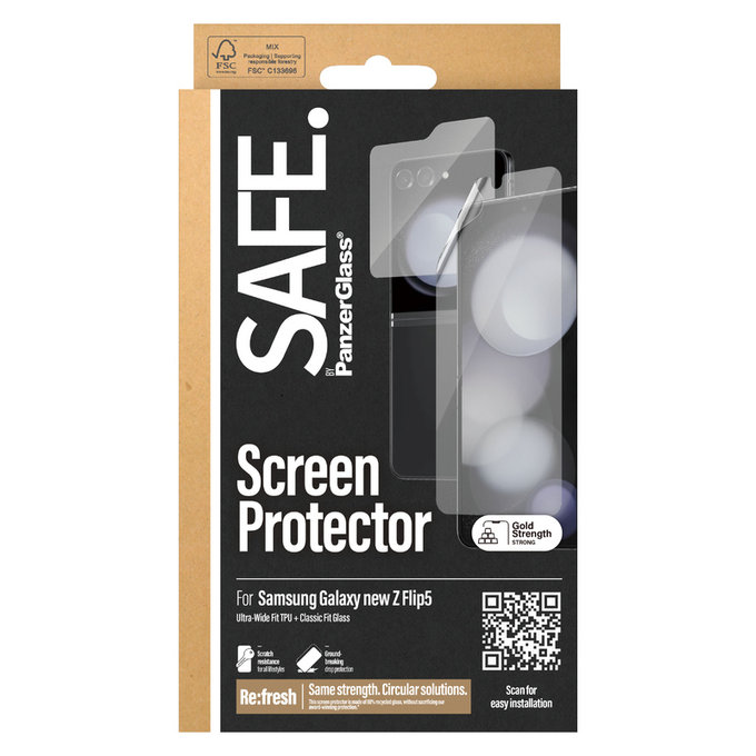 Zaščitna folija UWF in kaljeno steklo za Samsung Galaxy Z Flip6, Prozorna, SAFE by PanzerGlass