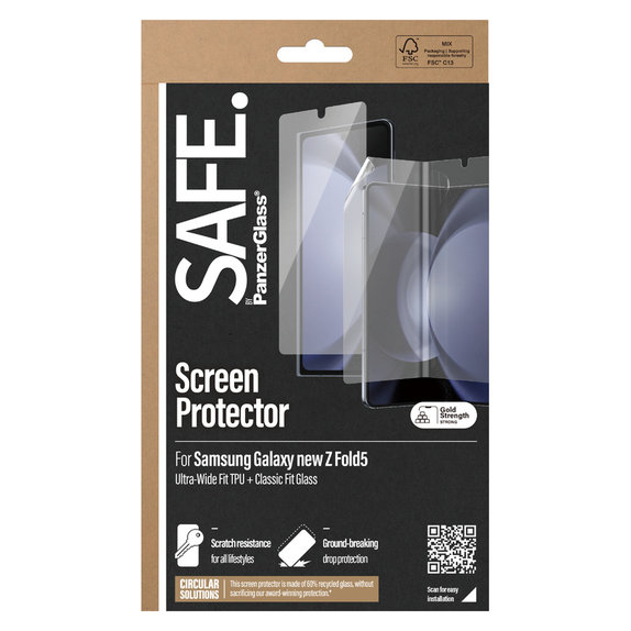 Zaščitna folija UWF in kaljeno steklo za Samsung Galaxy Z Fold6, Prozorna, SAFE by PanzerGlass
