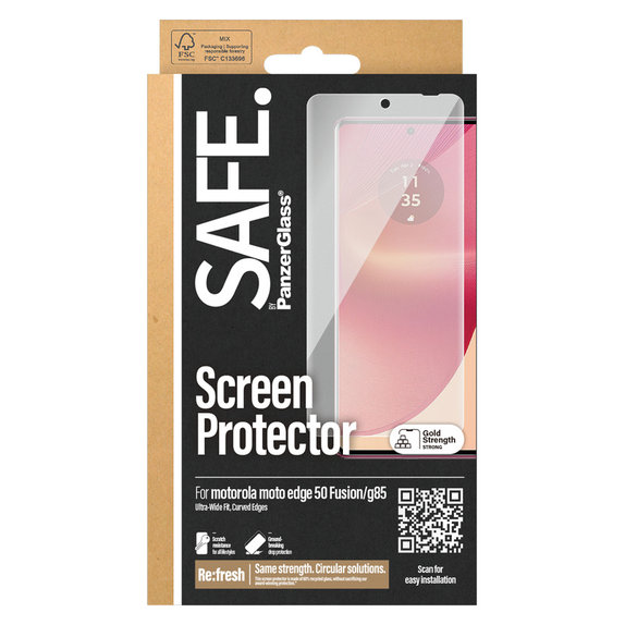 Kaljeno steklo UWF za Motorola Moto G85 5G/Edge 50 Fusion, Črna, SAFE by PanzerGlass
