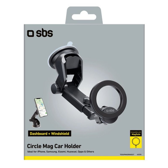 SBS - Avto nosilec Circle Mag s teleskopskim nosilcem, MagSafe, črna