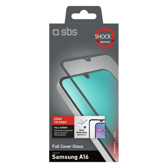 SBS - Kaljeno Steklo Full Cover za Samsung Galaxy A17, A16 a A26, črna