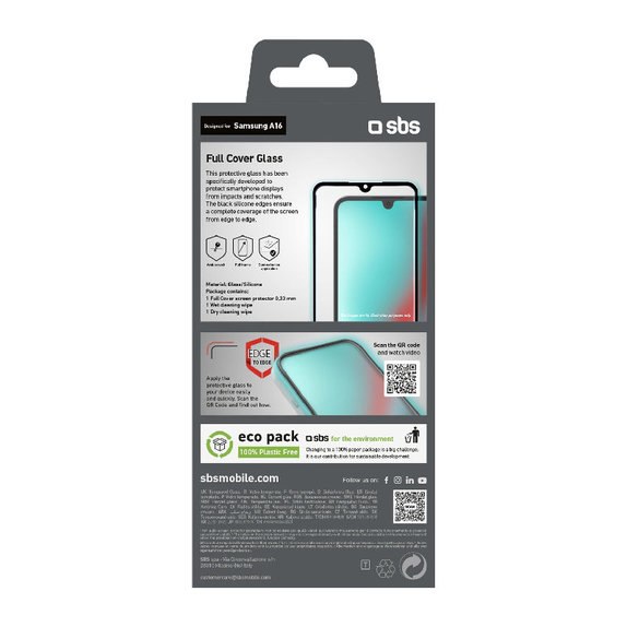 SBS - Kaljeno Steklo Full Cover za Samsung Galaxy A17, A16 a A26, črna