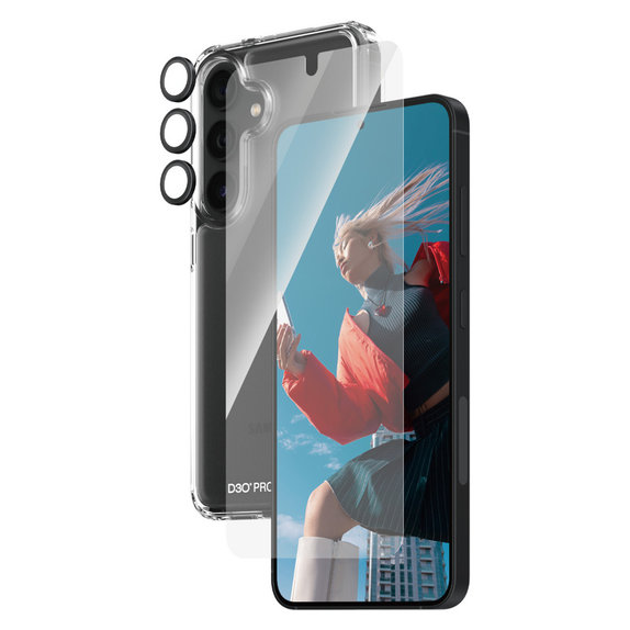 Bundle Hoops + Kaljeno steklo UWF + Hard Case D3O za Samsung Galaxy S24, PanzerGlass