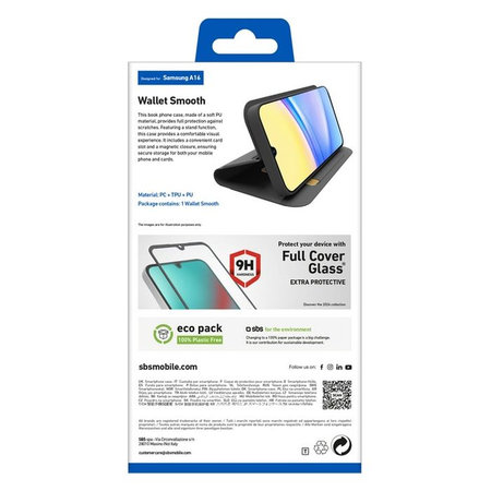 SBS - Ovitek Book Wallet Smooth za Samsung Galaxy A16, črna