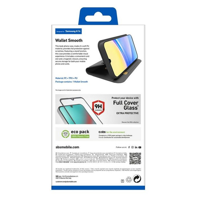 SBS - Ovitek Book Wallet Smooth za Samsung Galaxy A16, črna