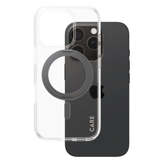 Ovitek Kickstand z MagSafe za iPhone 16 Pro, Črna, CARE