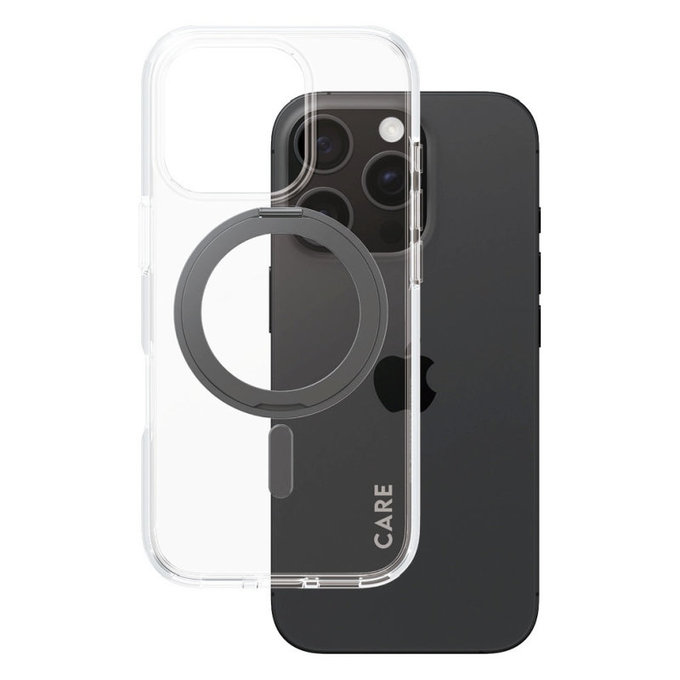 Ovitek Kickstand z MagSafe za iPhone 16 Pro, Črna, CARE