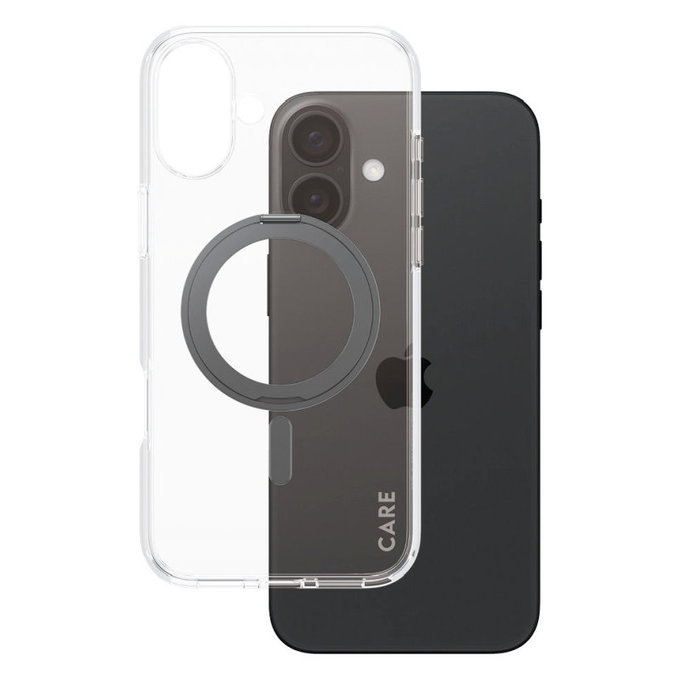 Ovitek Kickstand z MagSafe za iPhone 16 Plus, Črna, CARE