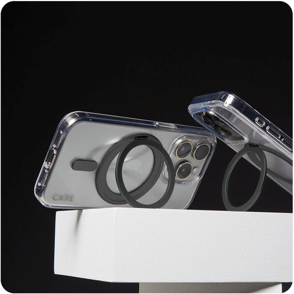 Ovitek Kickstand z MagSafe za iPhone 16 Plus, Črna, CARE