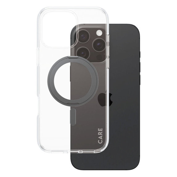 Ovitek Kickstand z MagSafe za iPhone 16 Pro Max, Črna, CARE
